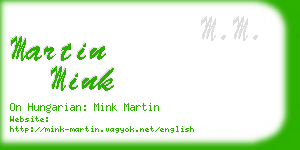 martin mink business card